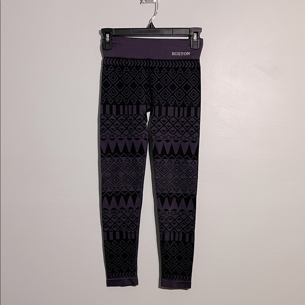 Burton Snowboard Purple Aztec Print Base Layer Pants Women’s Size XS/S Stretch